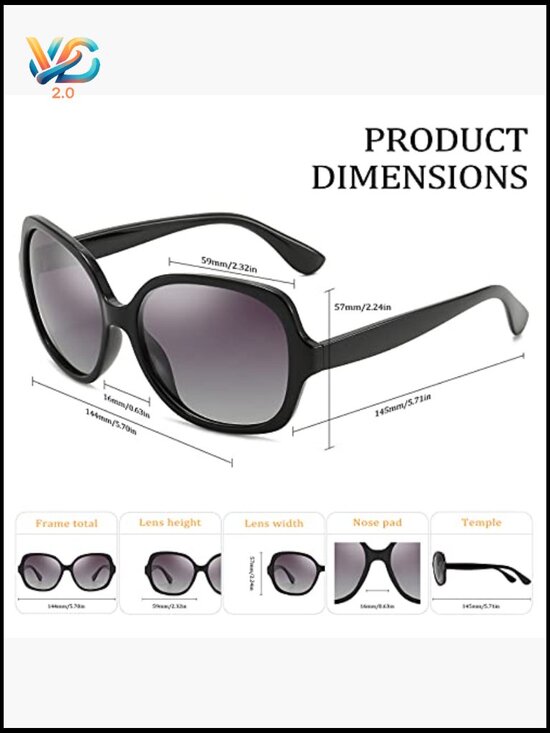 Oversized Square Polarized Sunglasses Retro UV Protection Unisex main image 4